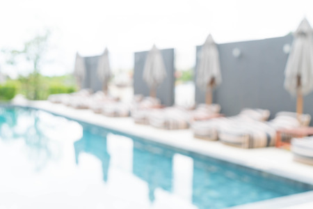 Abstract blur swimming pool in hotel resort for backgroundの写真素材