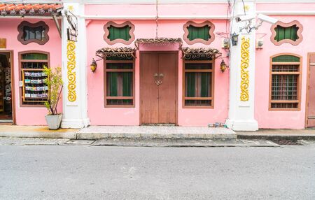 PHUKET, THAILAND -OCT 30, 2016, Phuket town, Thailand: Phuket old town with old buildings in Sino Portuguese style is a very famous tourist destination of Phuket.のeditorial素材