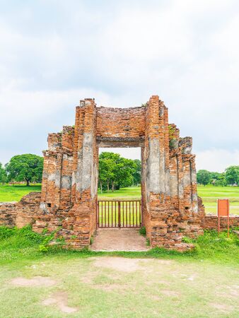 beautiful old architecture historic of Ayutthaya in Thailand - boost up color processing styleの写真素材