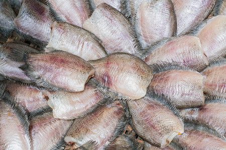 dried fish at the market in Thailand