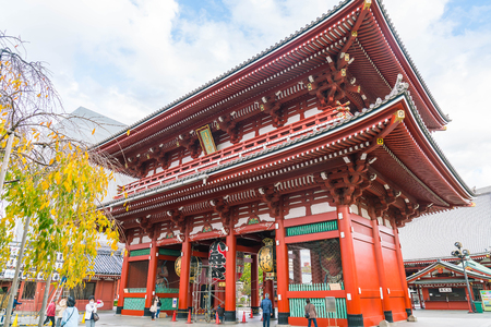 Beautiful Architecture at Sensoji Temple around Asakusa area in Tokyo, Japanのeditorial素材