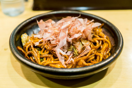 Yakisoba, japanese fried noodle on plateの写真素材