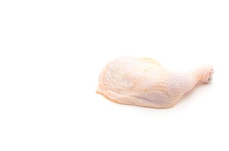 chicken thigh on white backgroundの写真素材