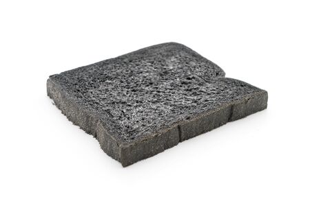 charcoal bread on white backgroundの写真素材