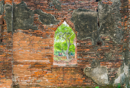 beautiful old architecture historic of Ayutthaya in Thailand - boost up color processing styleの写真素材