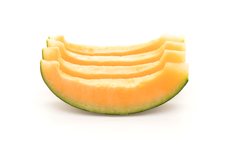 cantaloupe melon on white backgroundの写真素材