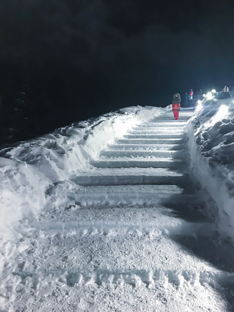 stair step in the snowの写真素材