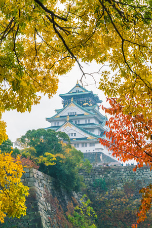 beautiful architecture at Osaka castle in Osaka Japanのeditorial素材