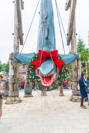 OSAKA, JAPAN - Nov 21, 2016 : Photo of the JAWS,one of the most famous attraction at Universal Studios in Osaka, Japan.のeditorial素材