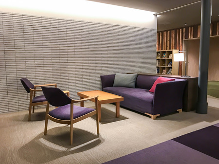 empty wood chair decoration in living roomの写真素材