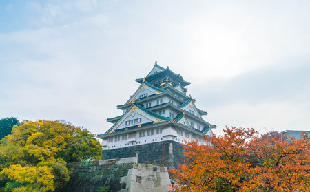 beautiful architecture at Osaka castle in Osaka Japanのeditorial素材