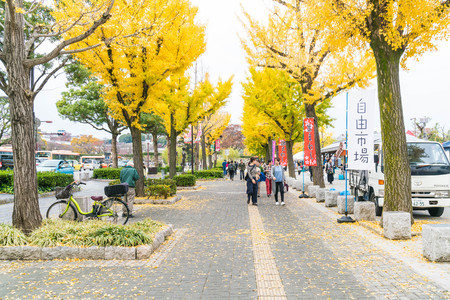 Himeji, Japan - NOV 20, 2016: street view of Himeji. It's a city located in Hyogo Prefecture in the Kansai region of Japan.のeditorial素材