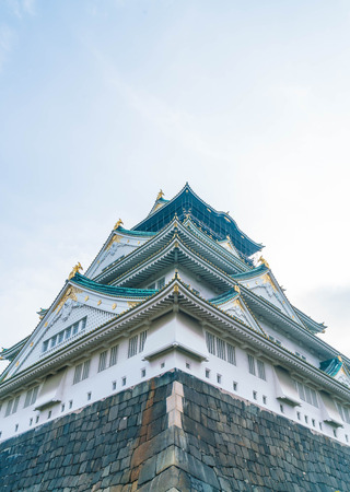 beautiful architecture at Osaka castle in Osaka Japanのeditorial素材