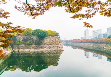 beautiful architecture at Osaka castle in Osaka Japanのeditorial素材