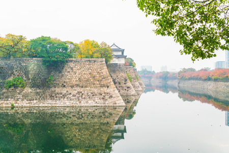 beautiful architecture at Osaka castle in Osaka Japanのeditorial素材