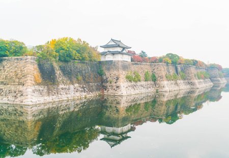 beautiful architecture at Osaka castle in Osaka Japanのeditorial素材