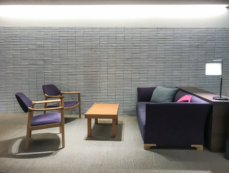 empty wood chair decoration in living roomのeditorial素材