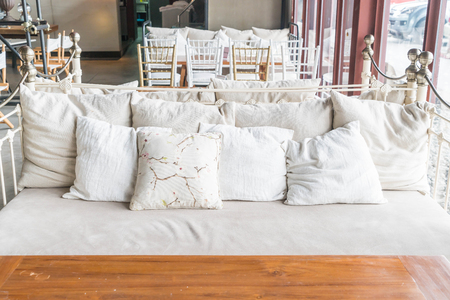 beautiful pillow on sofa decoration in living roomのeditorial素材