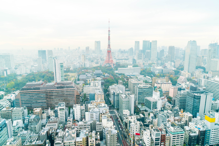 Tokyo city skyline at dusk, Tokyo Japanのeditorial素材