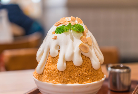 milk tea bingsu  - korean dessertの写真素材