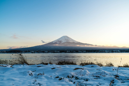 Mountain Fuji San at  Kawaguchiko Lake in Japan.の写真素材
