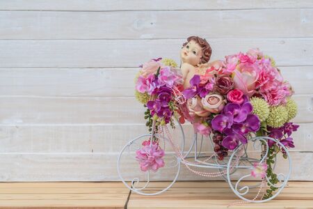 bouquet flower in vase - vintage effect filterの写真素材