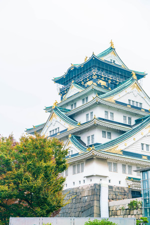 beautiful architecture at Osaka castle in Osaka Japanのeditorial素材