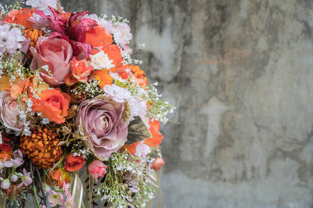 bouquet flower in vase - vintage effect filterの写真素材