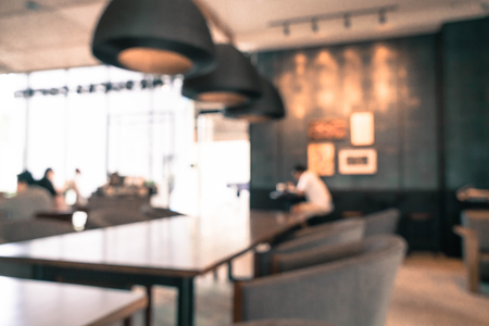 abstract blur in coffee shop - vintage effect filterの写真素材