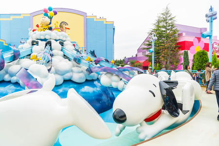 Osaka, Japan - NOV 21 2016 : The theme park attractions based on the film industry at Universal Studios Theme Park in Osaka, Japan.のeditorial素材