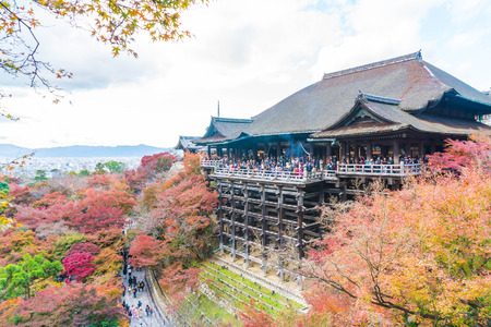 Kiyomizu or Kiyomizu-dera temple in autum season at Kyoto, Japan.のeditorial素材