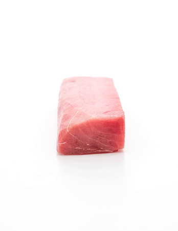 fresh tuna on white backgroundの写真素材