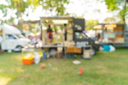 abstract blur food truck for backgroundの写真素材