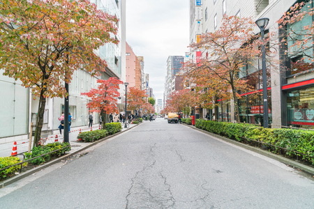 TOKYO, JAPAN - November 16 , 2016 : Cityscape at Tokyo Ginza District. Ginza is recognized by many as one of the most luxurious shopping districts in the world.のeditorial素材