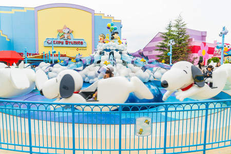 Osaka, Japan - NOV 21 2016 : The theme park attractions based on the film industry at Universal Studios Theme Park in Osaka, Japan.のeditorial素材