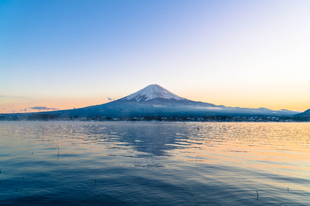 Mountain Fuji San at  Kawaguchiko Lake in Japan.の写真素材