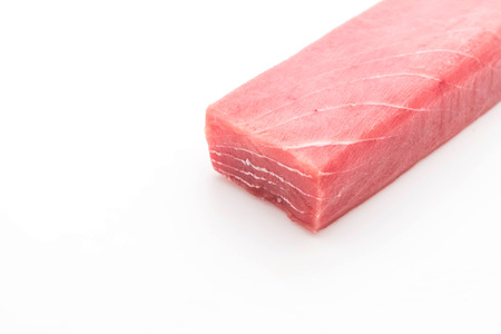fresh tuna on white backgroundの写真素材