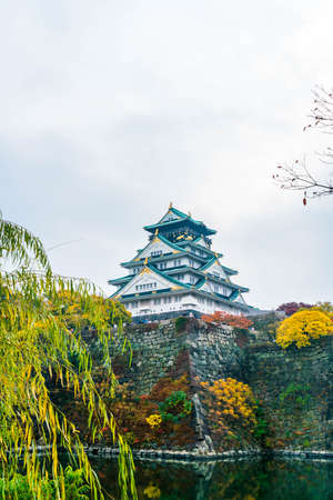 beautiful architecture at Osaka castle in Osaka Japan