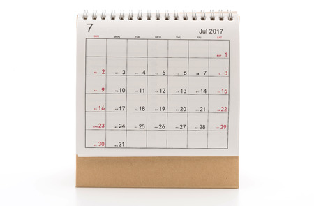 2017 calendar on white backgroundの写真素材