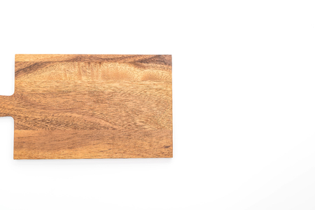 cutting wood board on white backgroundの写真素材