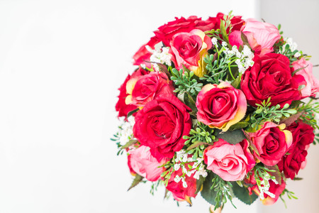 beautiful bouquet flowers on tableの写真素材