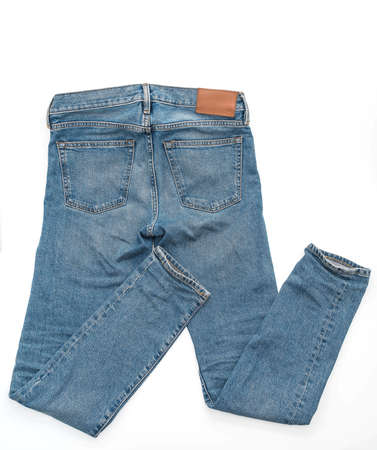 Blue Jeans on white backgroundの写真素材