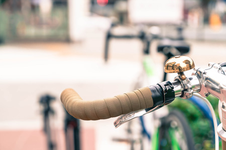 old retro bicycle bell - vintage filter effectの写真素材