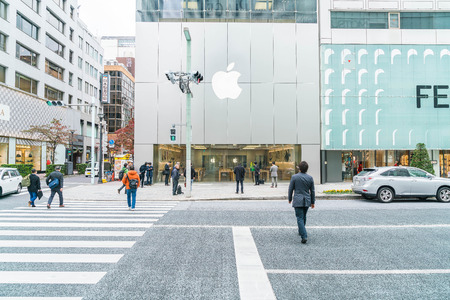 TOKYO, JAPAN - November 16 , 2016 : Cityscape at Tokyo Ginza District. Ginza is recognized by many as one of the most luxurious shopping districts in the world.のeditorial素材