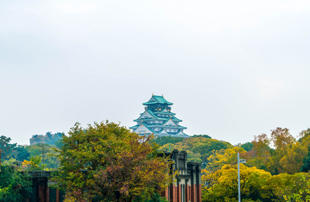 beautiful architecture at Osaka castle in Osaka Japanのeditorial素材