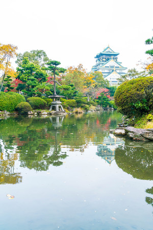 beautiful architecture at Osaka castle in Osaka Japanのeditorial素材
