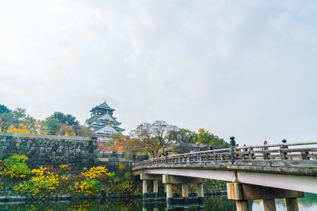 beautiful architecture at Osaka castle in Osaka Japanのeditorial素材