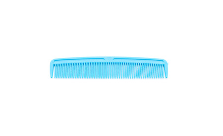 blue comb on white backgroundの写真素材