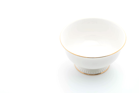 empty bowl on white backgroundの写真素材
