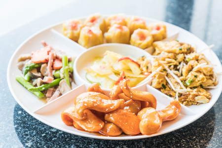 Chinese Orderve - chinese food style on white plateの写真素材